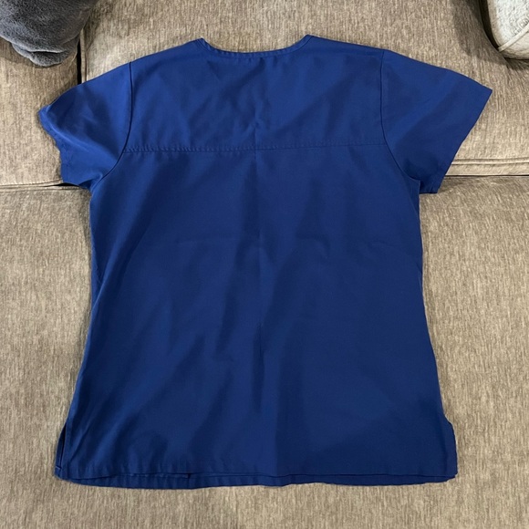 Galaxy Blue Jockey Women's Scrubs WOV-Neck Crossover Scrub Top - Picture 6 of 6